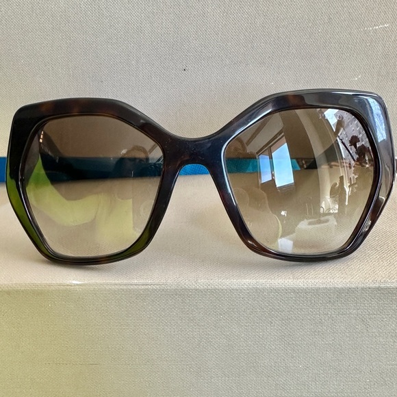 PRADA SPR 16R heritage brown tortoise oversized Sunglasses Acetate - Picture 13 of 16